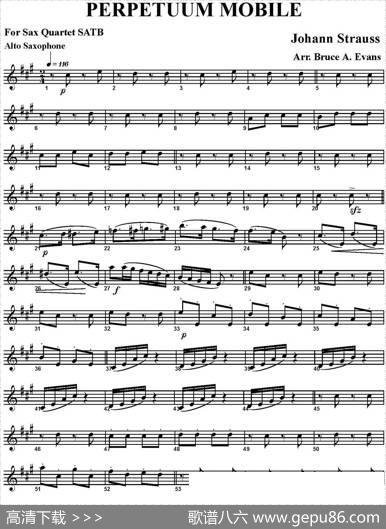 PERPETUUMMOBILE（四重奏·中音萨克斯分谱）