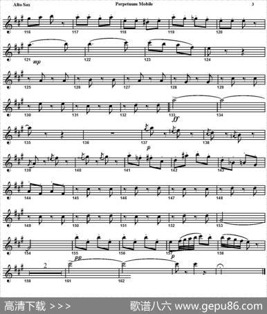 PERPETUUMMOBILE（四重奏·中音萨克斯分谱）