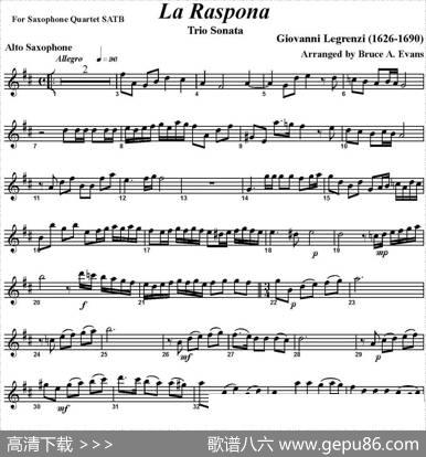 LaRaspona（四重奏·中音萨克斯分谱）