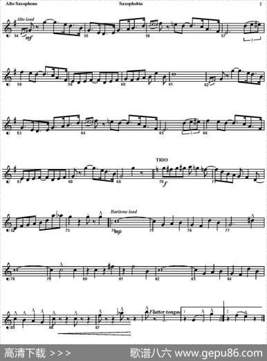 SAXOPHOBIA（四重奏·中音萨克斯分谱）