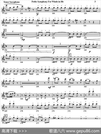 PetiteSymphonyForWindsinBb（四重奏·次中音萨克斯分谱）