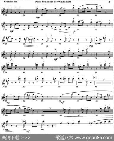 PetiteSymphonyForWindsinBb（四重奏·高音萨克斯分谱）