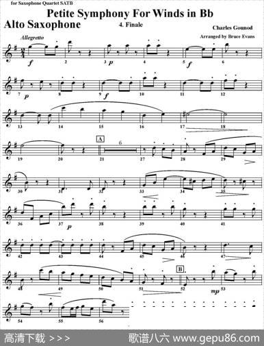 PetiteSymphonyForWindsinBb（四重奏·中音萨克斯分谱）