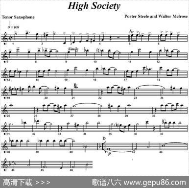 HighSociety（四重奏·次中音萨克斯分谱）