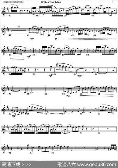 OTHOUTHATTELLESTGOODTIDINGSTOZION（四重奏·高音萨克斯分谱）