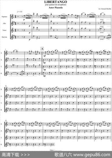 LIBERTANGO（四重奏总谱）