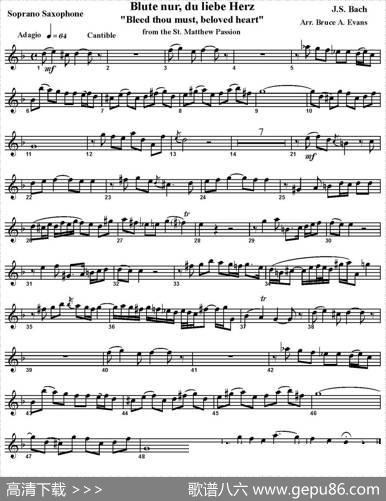 BlutenurduliebeHerz（四重奏·高音萨克斯分谱）