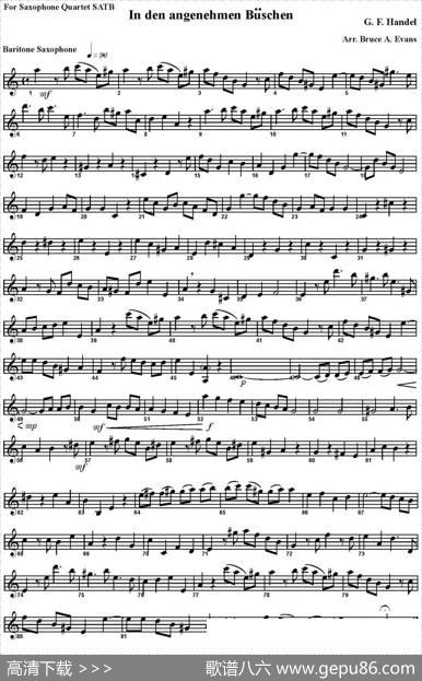 IndenangenehmenBuschen（四重奏·上低音萨克斯分谱）
