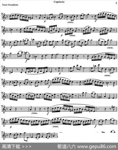 CAPRICCIO（四重奏·次中音萨克斯分谱）