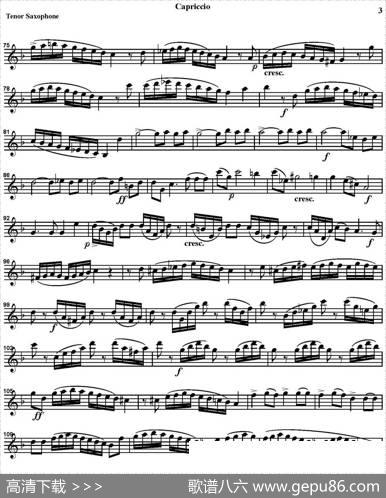 CAPRICCIO（四重奏·次中音萨克斯分谱）