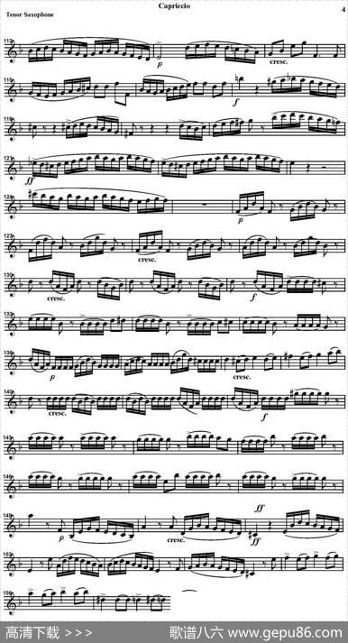 CAPRICCIO（四重奏·次中音萨克斯分谱）