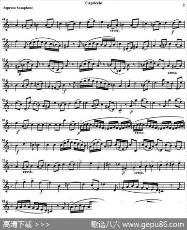 CAPRICCIO（四重奏·高音萨克斯分谱）
