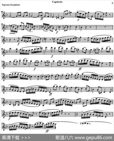 CAPRICCIO（四重奏·高音萨克斯分谱）