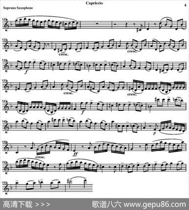 CAPRICCIO（四重奏·高音萨克斯分谱）