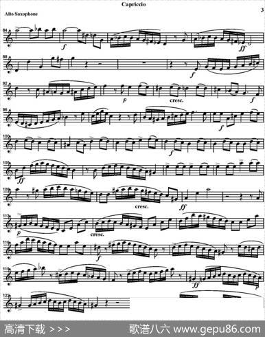 CAPRICCIO（四重奏·中音萨克斯分谱）