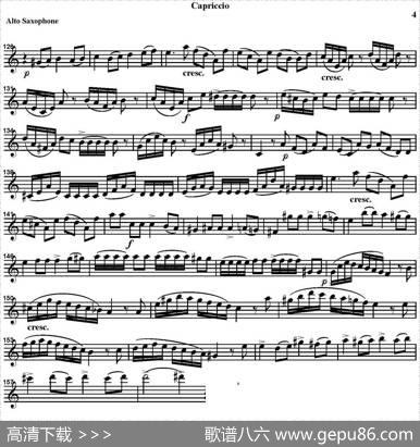 CAPRICCIO（四重奏·中音萨克斯分谱）