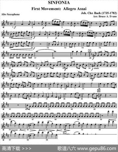 SINFONIAFirstMovement：AllegroAssai（四重奏·中音萨克斯分谱）