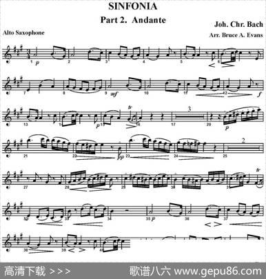 SINFONIAPart2.Andante（四重奏·中音萨克斯分谱）
