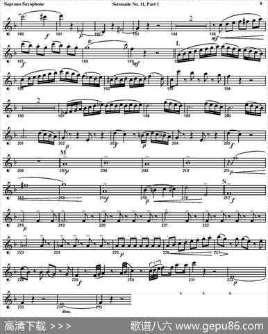 SERENADENo.11inEb，K.375Part1（四重奏·高音萨克斯分谱）