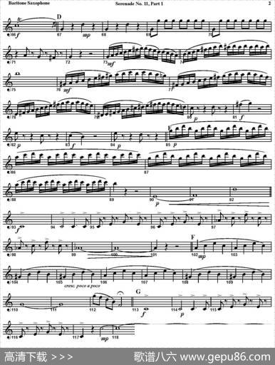 SERENADENo.11inEb，K.375Part1（四重奏·上低音萨克斯分谱）