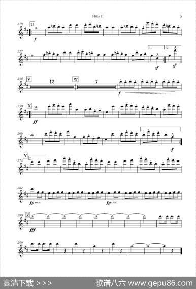 天堂与地狱序曲（管弦乐长笛分谱）
