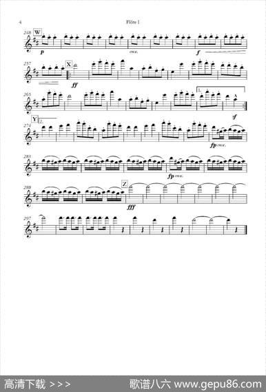 天堂与地狱序曲（管弦乐长笛分谱）