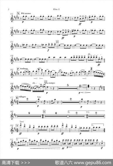 天堂与地狱序曲（管弦乐长笛分谱）