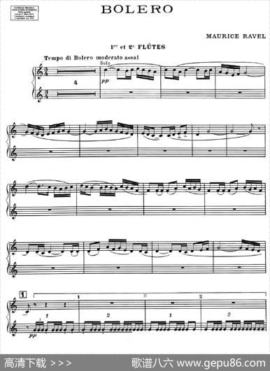 BOLERO（波莱罗）（交响乐长笛分谱）|拉威尔（MauriceRavel）