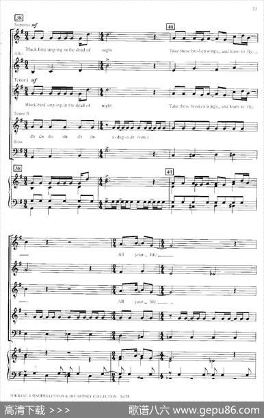Blackbird（四重奏+钢琴伴奏）