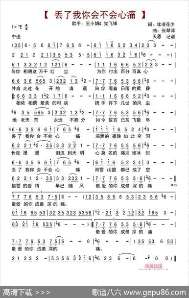 丢了我你会不会心痛 - 冰凌花少|张翠萍