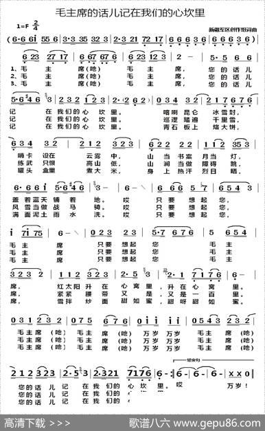 毛主席的话儿记在我们的心坎里 - 新疆军区集体创作组|新疆军区集体创作组