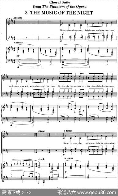 ChoralSuitefromThePhantomoftheOpera（3THEMUSICOFTHENIGHT、四重奏）