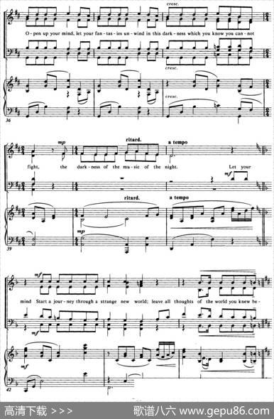 ChoralSuitefromThePhantomoftheOpera（3THEMUSICOFTHENIGHT、四重奏）