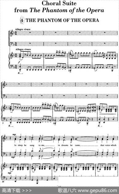 ChoralSuitefromThePhantomoftheOpera（4THEPHANTOMOFTHEOPERA、四重奏）