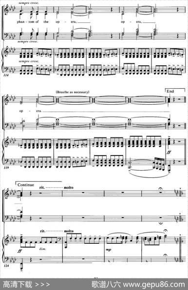 ChoralSuitefromThePhantomoftheOpera（4THEPHANTOMOFTHEOPERA、四重奏）