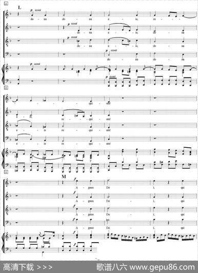 N°12AgnusDei（萨克斯四重奏+钢琴伴奏）