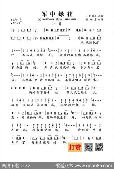 军中绿花 - 小曾颂今|小曾颂今