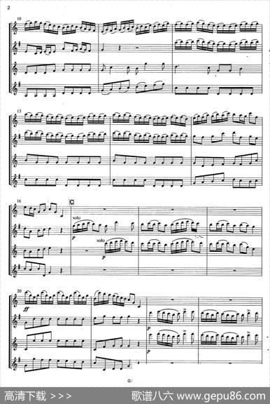 ARRIVEEDELAREINEDESABBAT（沙巴女王）（四重奏总谱）