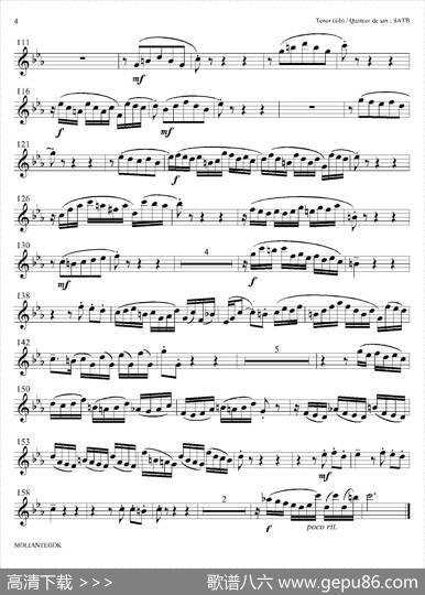 SuiteanglaiseNo2,BWV807（法国组曲之二·前奏曲）（次中音萨克斯分谱）|巴赫