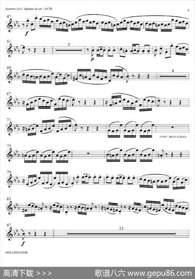 SuiteanglaiseNo2,BWV807（法国组曲之二·前奏曲）（高音萨克斯分谱）|巴赫