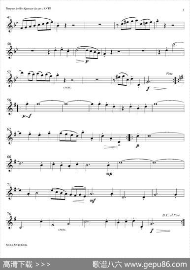 SuiteanglaiseNo2,BWV807（法国组曲之二·布列舞曲）（上低音萨克斯分谱）|巴赫