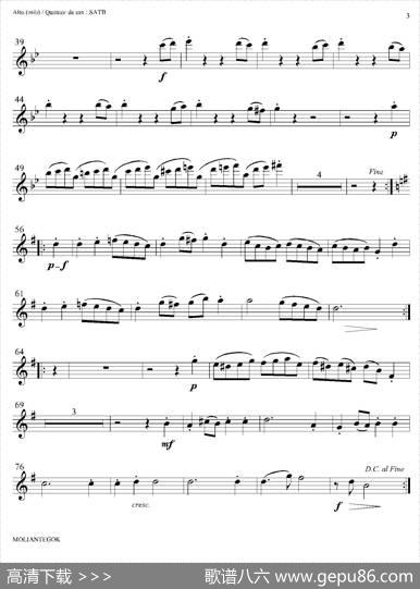 SuiteanglaiseNo2,BWV807（法国组曲之二·布列舞曲）（中音萨克斯分谱）|巴赫