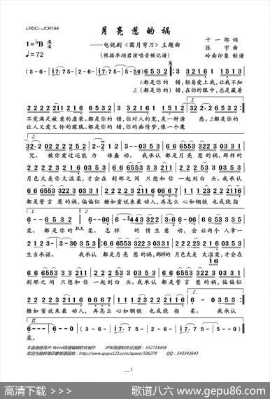 月亮惹的祸（电视剧《圆月弯刀》主题曲） - 十一郎|张宇