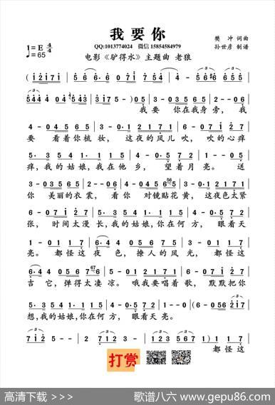 我要你（电影《驴得水》主题曲） - 樊冲|樊冲
