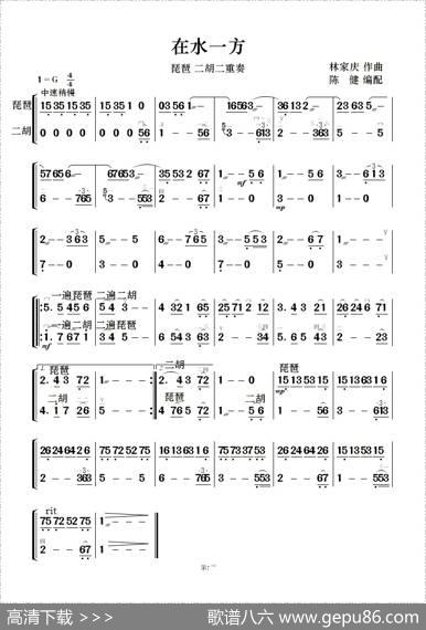 在水一方（二胡琵琶重奏）|林家庆曲、陈健配噐