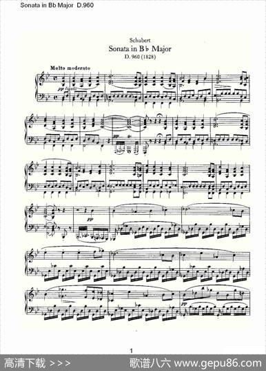 SonatainBbMajorD.960（Bb大调奏鸣曲D.960）