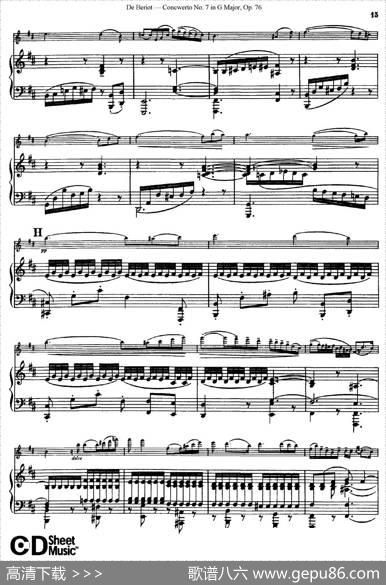 G大调第七协奏曲（ConcertoNo.7inGMajor）Op.76（小提琴+钢琴伴奏）|​贝里奥（Beriot）