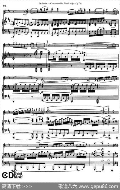 G大调第七协奏曲（ConcertoNo.7inGMajor）Op.76（小提琴+钢琴伴奏）|​贝里奥（Beriot）