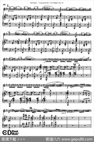 G大调第七协奏曲（ConcertoNo.7inGMajor）Op.76（小提琴+钢琴伴奏）|​贝里奥（Beriot）
