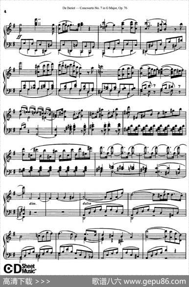 G大调第七协奏曲（ConcertoNo.7inGMajor）Op.76（小提琴+钢琴伴奏）|​贝里奥（Beriot）